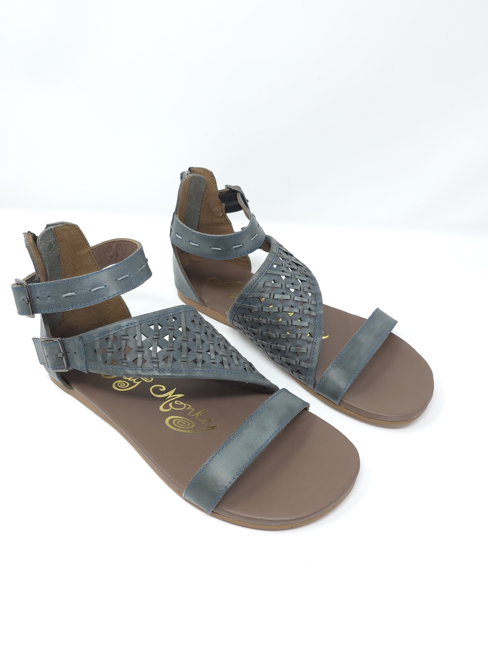 NORA by NAUGHTY MONKEY 🐒 Genuine Leather Sandal (TEAL / Sz 8.5)